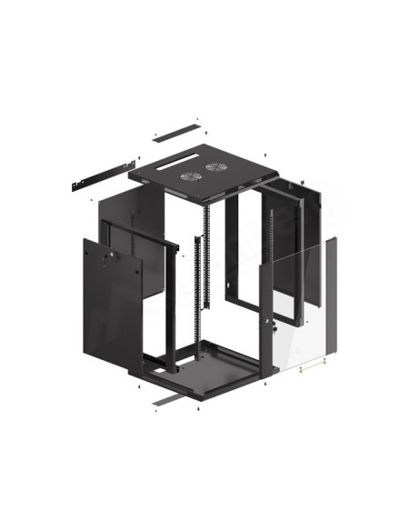 Szafa rackowa wisząca 19" 15U 600x600 czarna | Szafy serwerowe | ODEL.PL