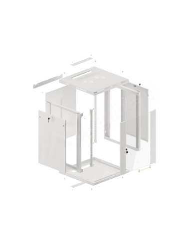 Szafa rackowa wisząca 19" 15U 600x600 szara | Szafy serwerowe | ODEL.PL