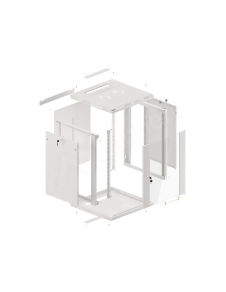 Szafa rackowa wisząca 19" 15U 600x600 szara | Szafy serwerowe | ODEL.PL