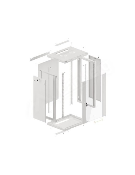 Szafa rackowa wisząca 19" 18U 600x450 szara | Szafy serwerowe | ODEL.PL