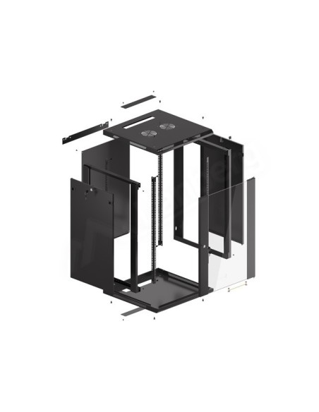 Szafa rackowa wisząca 19" 18U 600x600 czarna | Szafy serwerowe | ODEL.PL