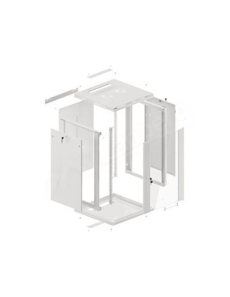 Szafa rackowa wisząca 19" 18U 600x600 szara | Szafy serwerowe | ODEL.PL