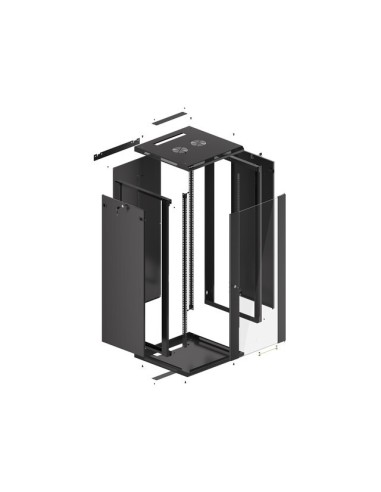 Szafa rackowa wisząca 19" 27U 600x600 czarna | Szafy serwerowe | ODEL.PL