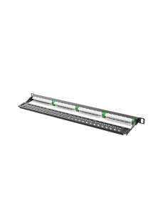 Patch panel 24-portowy 0.5U Kat.6 UTP z organizerem szary | Osprzęt sieciowy | ODEL.PL