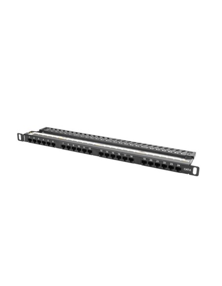 Patch panel 24-portowy 0.5U Kat.6 UTP z organizerem szary | Osprzęt sieciowy | ODEL.PL