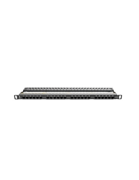 Patch panel 24-portowy 0.5U Kat.6 UTP z organizerem szary | Osprzęt sieciowy | ODEL.PL