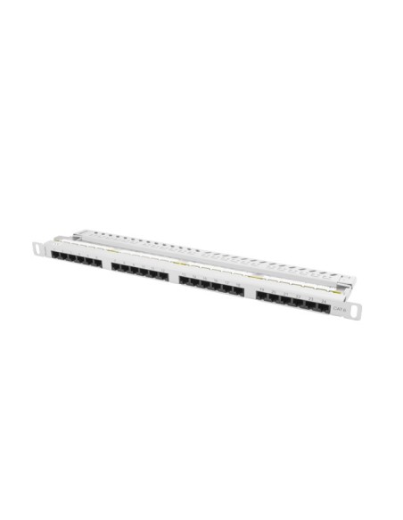 Patch panel ekranowany 24-portowy 0.5U Kat.6 FTP czarny | Osprzęt sieciowy | ODEL.PL