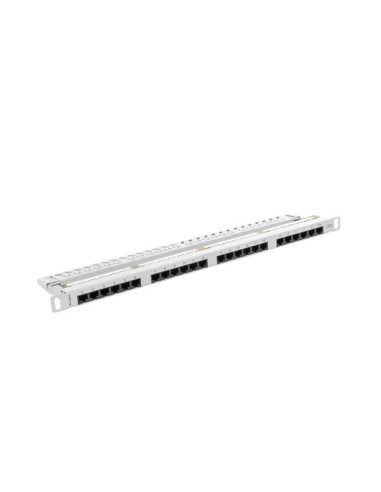 Patch panel ekranowany 24-portowy 0.5U Kat.6 FTP czarny | Osprzęt sieciowy | ODEL.PL