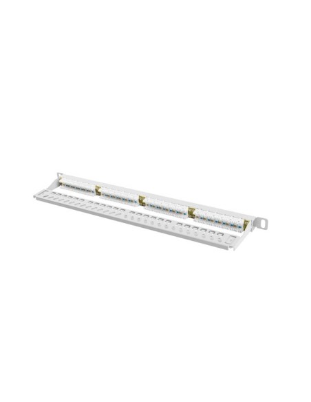 Patch panel ekranowany 24-portowy 0.5U Kat.6 FTP czarny | Osprzęt sieciowy | ODEL.PL