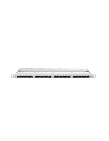 Patch panel ekranowany 24-portowy 0.5U Kat.6 FTP czarny | Osprzęt sieciowy | ODEL.PL