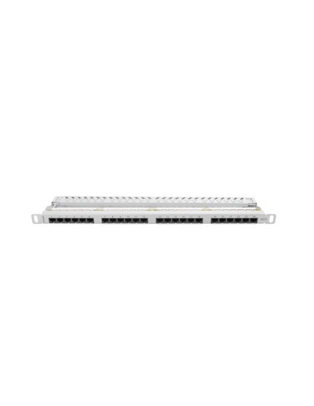 Patch panel ekranowany 24-portowy 0.5U Kat.6 FTP czarny | Osprzęt sieciowy | ODEL.PL