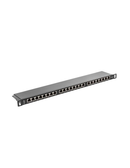 Patch panel ekranowany 24-portowy 0.5U Kat.6 FTP szary | Osprzęt sieciowy | ODEL.PL