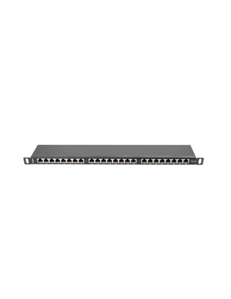 Patch panel ekranowany 24-portowy 0.5U Kat.6 FTP szary | Osprzęt sieciowy | ODEL.PL