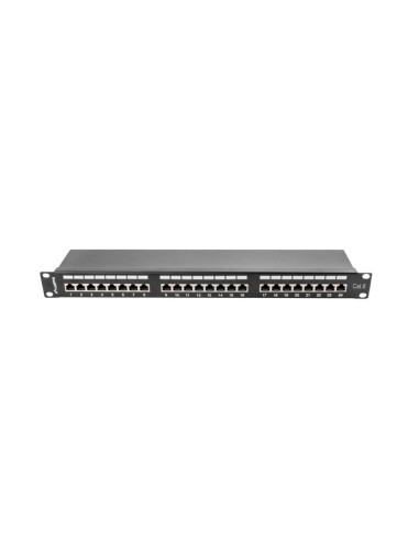 Patch panel ekranowany 24-portowy 1U Kat.6 FTP szary | Osprzęt sieciowy | ODEL.PL